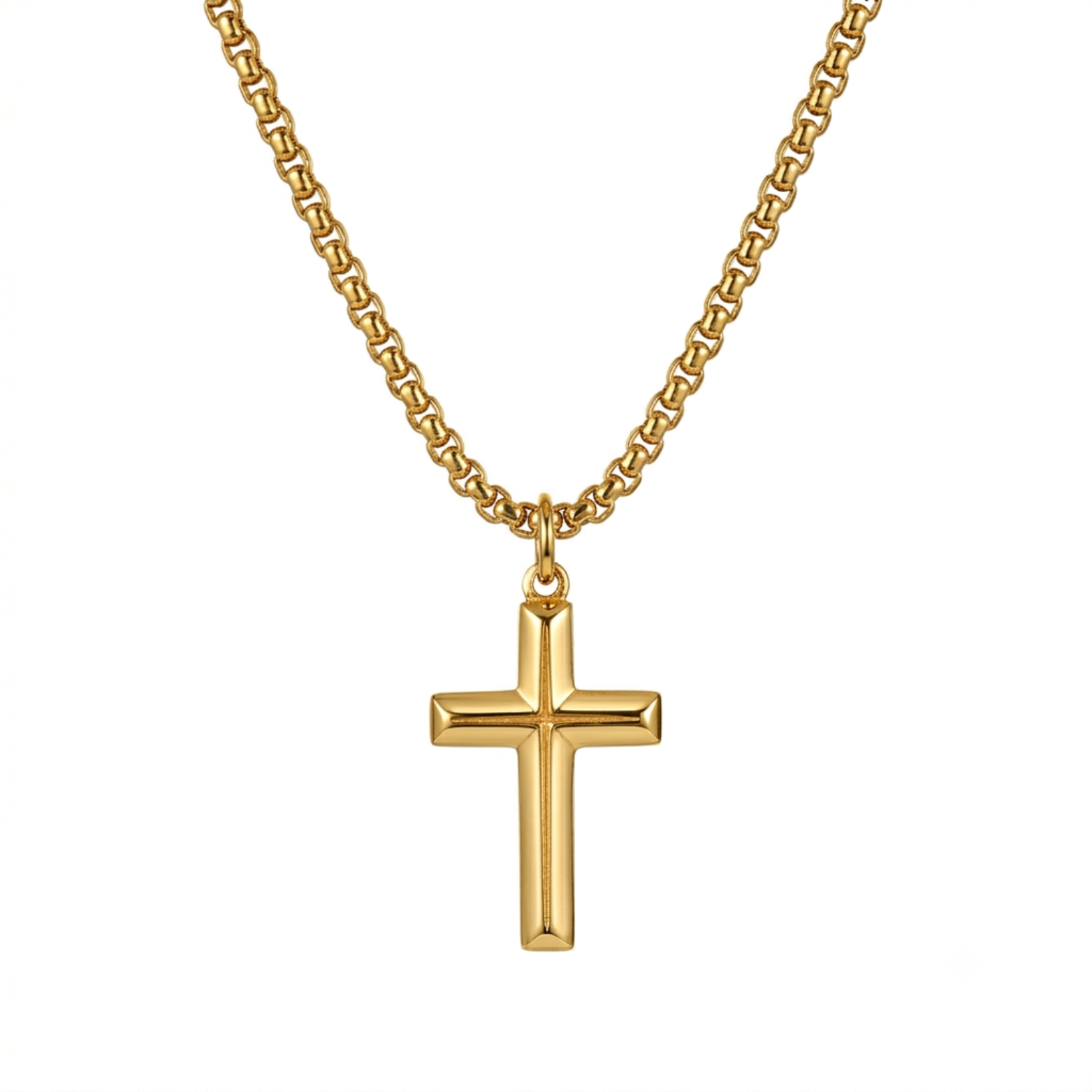 Herren Kreuz Kette Gold