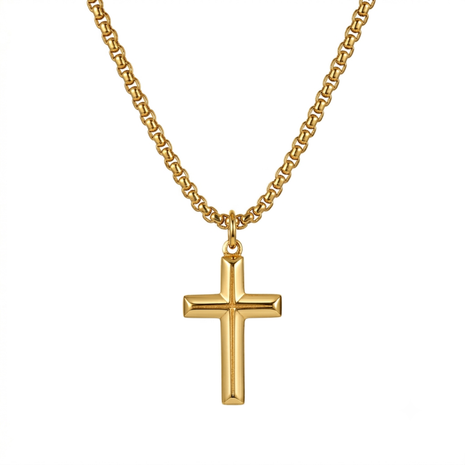 Herren Kreuz Kette Gold