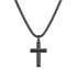 Herren Kreuz Kette Schwarz