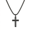 Herren Kreuz Kette Schwarz