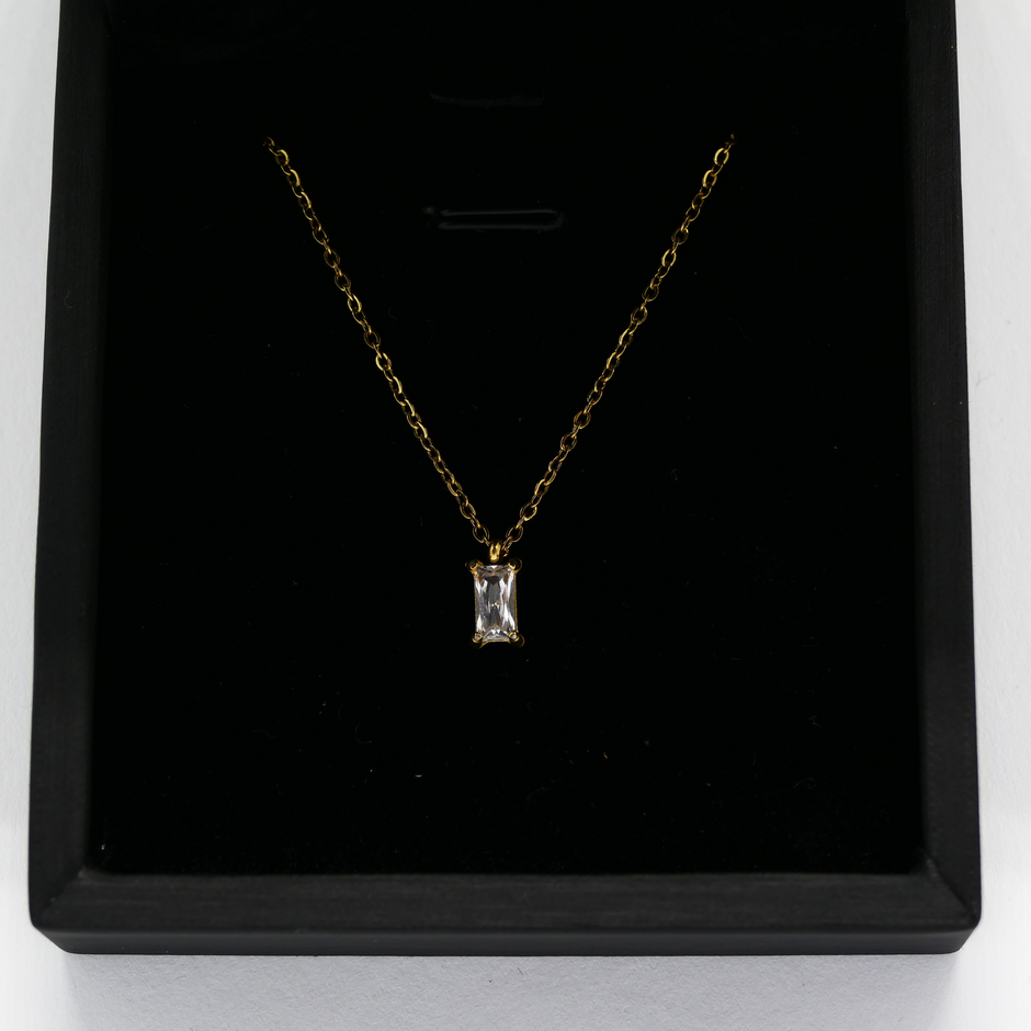 Mini Kristall Kette Gold