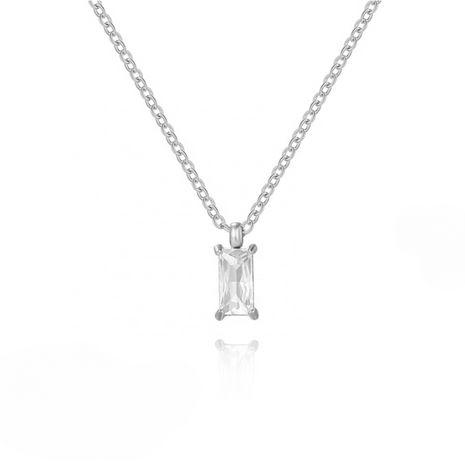 Mini Kristall Kette Silber