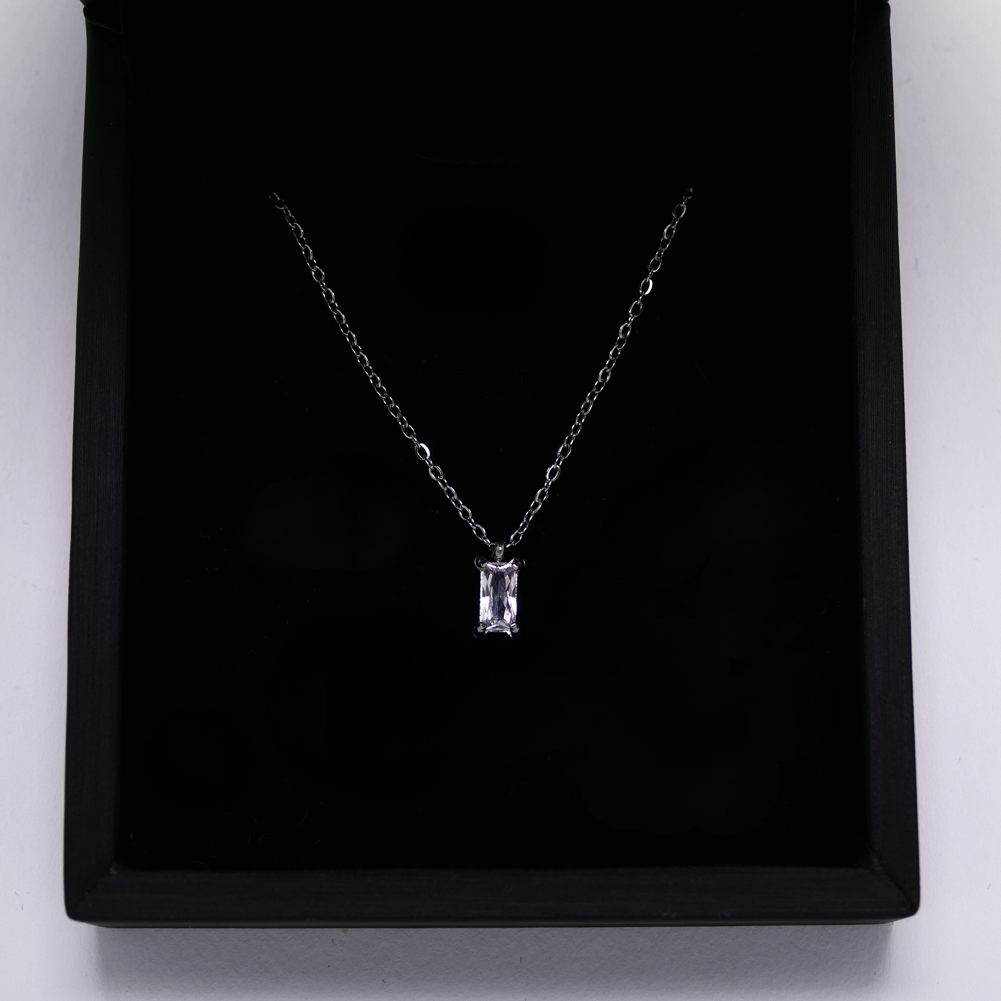 Mini Kristall Kette Silber