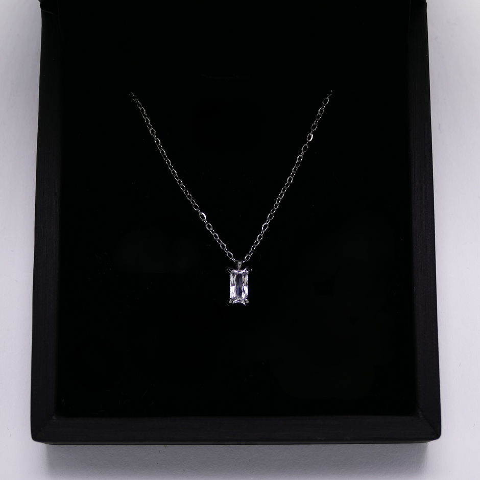 Mini Kristall Kette Silber