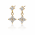 Flower Kristall Ohrring Gold