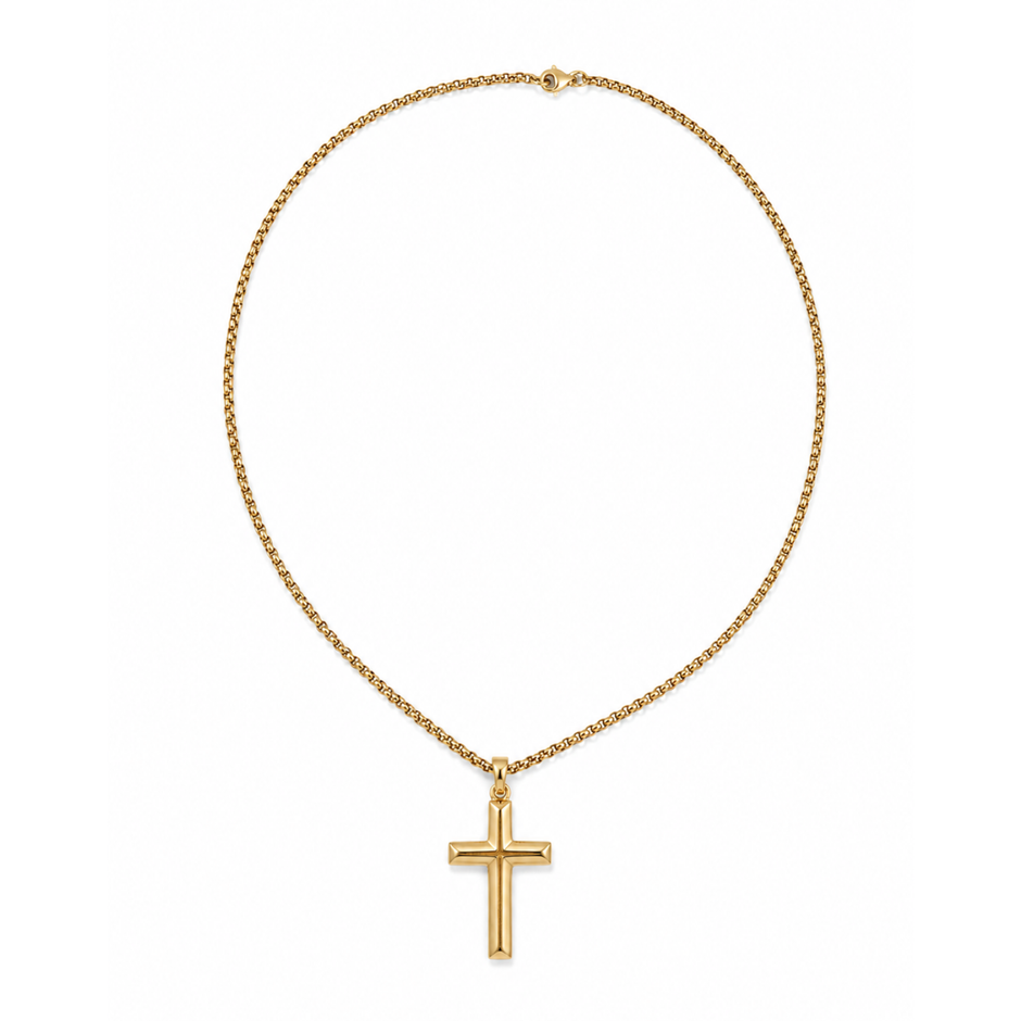 Herren Kreuz Kette Gold