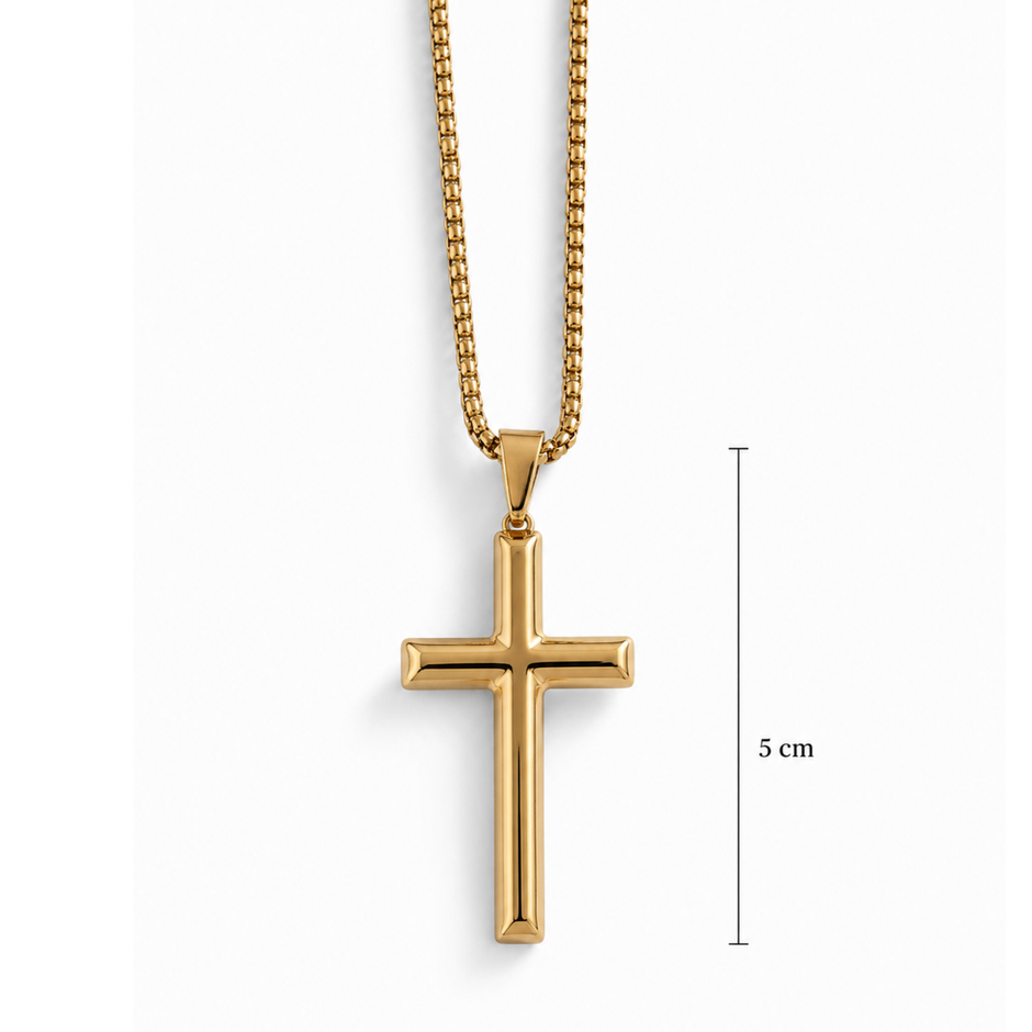 Herren Kreuz Kette Gold