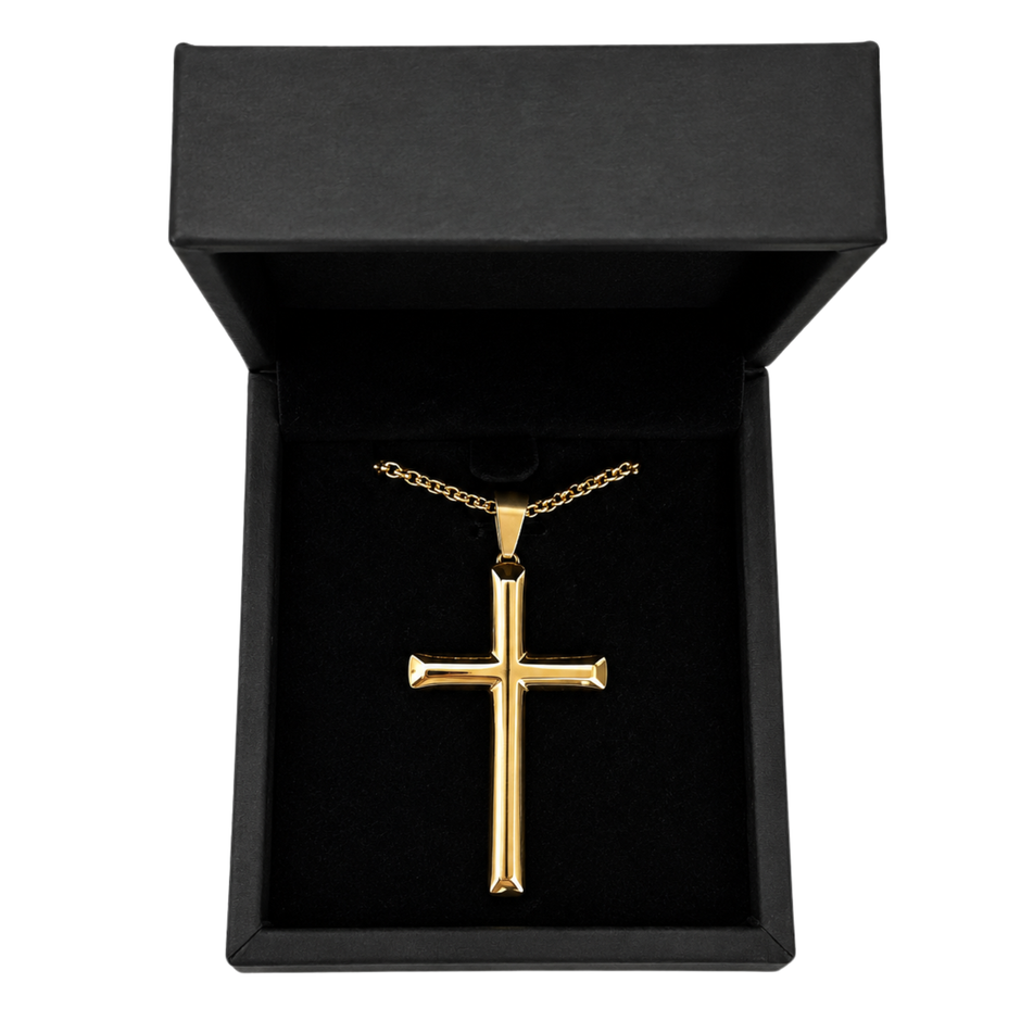 Herren Kreuz Kette Gold