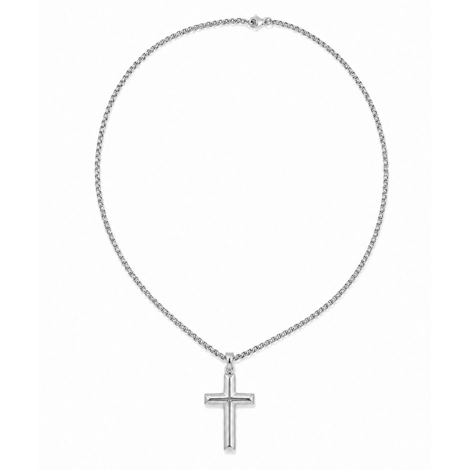 Herren Kreuz Kette Silber