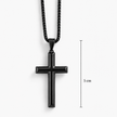 Herren Kreuz Kette Schwarz