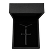 Herren Kreuz Kette Schwarz