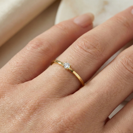 Mini Kristall Ring Gold