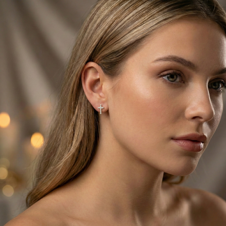 Kreuz Ohrring Silber