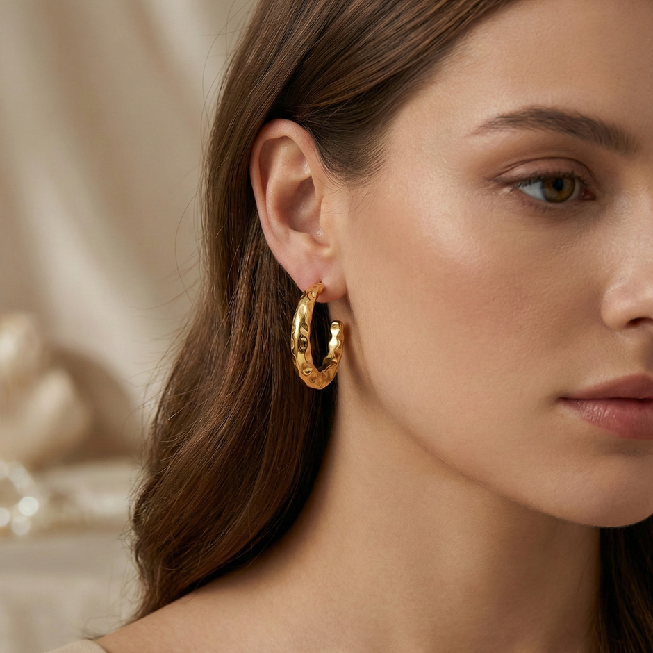Wave Ohrring Gold