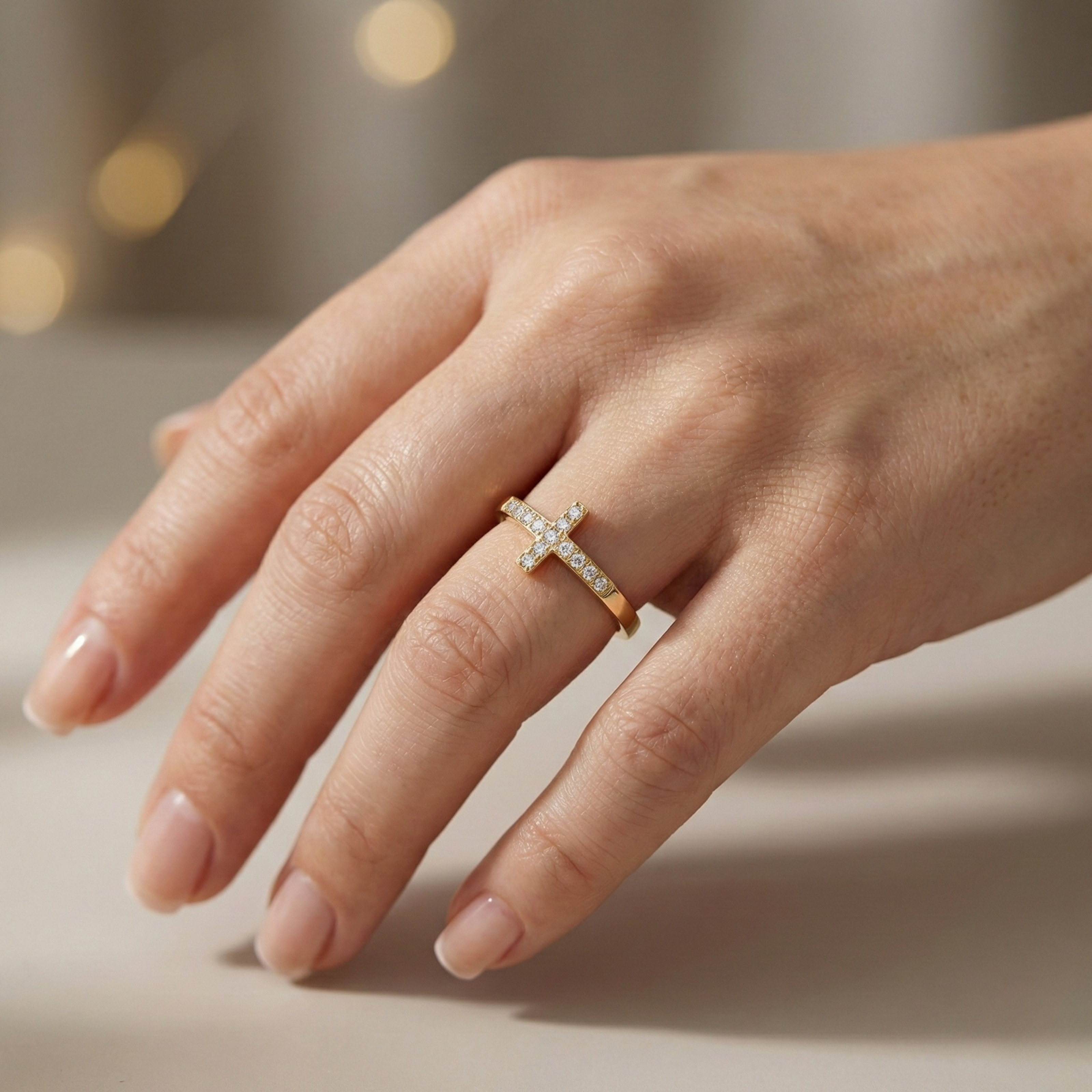 Kreuz Ring Gold