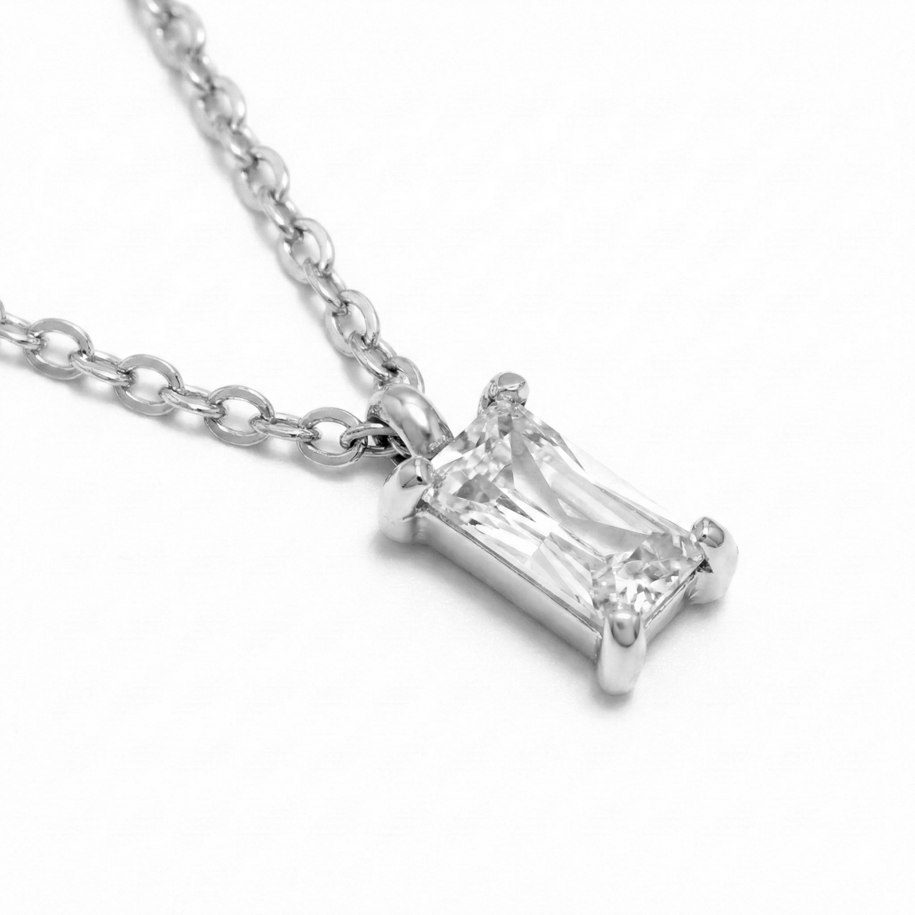 Mini Kristall Kette Silber