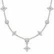 Flower Kristall Kette Silber