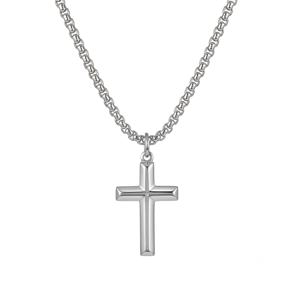 Herren Kreuz Kette Silber