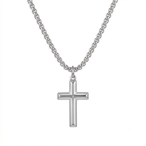 Herren Kreuz Kette Silber