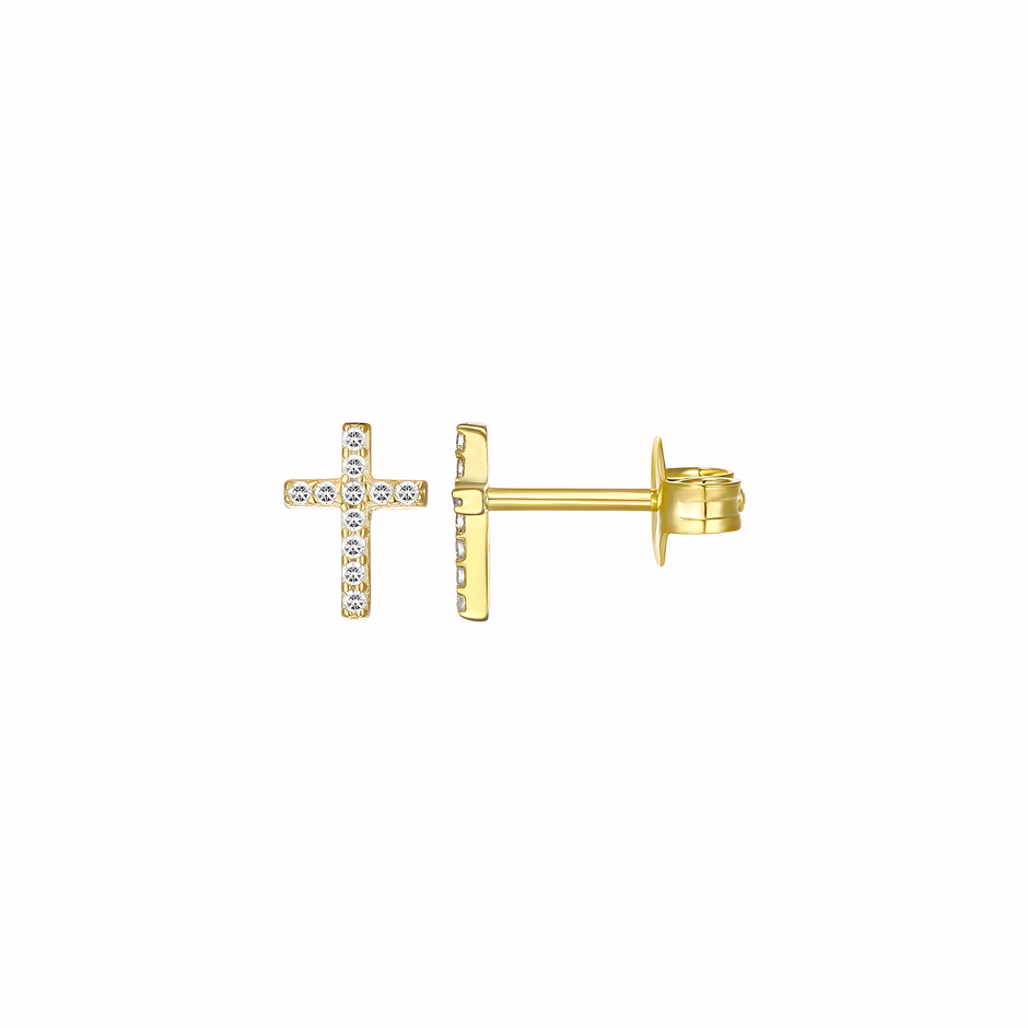 Kreuz Ohrring Gold