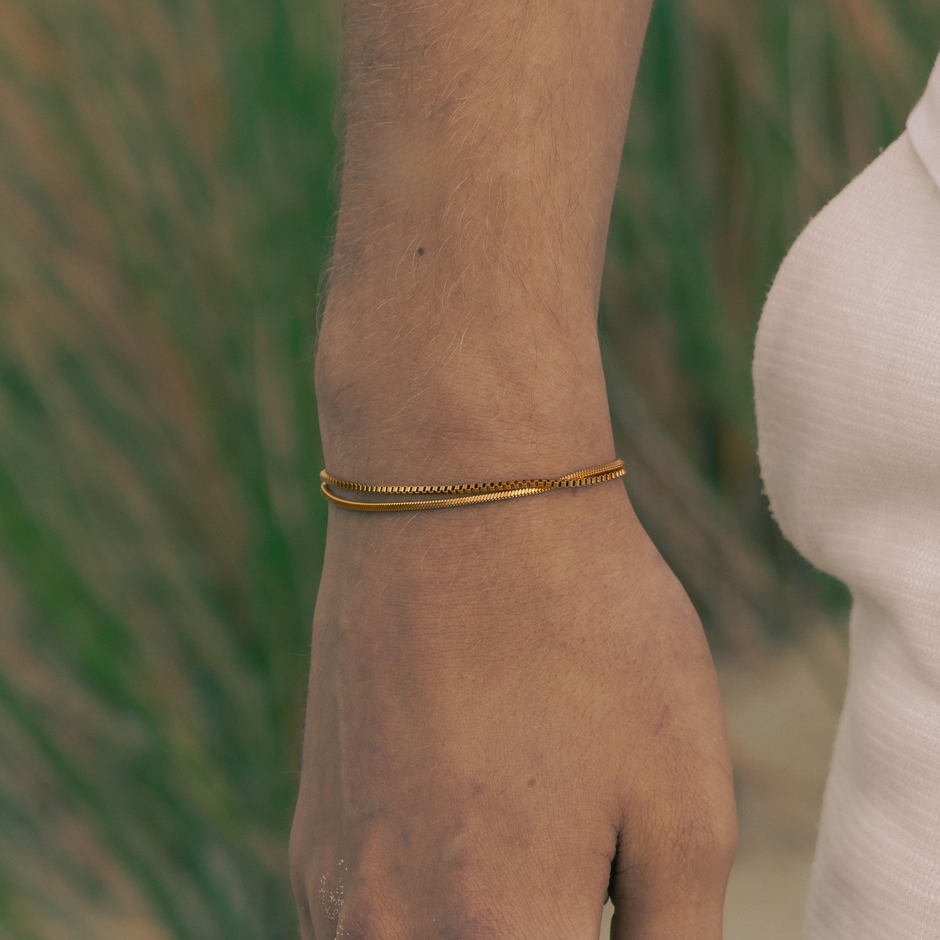 Herren Snake Armband Gold