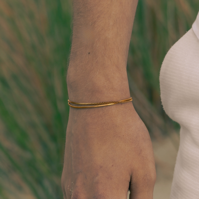 Herren Snake Armband Gold